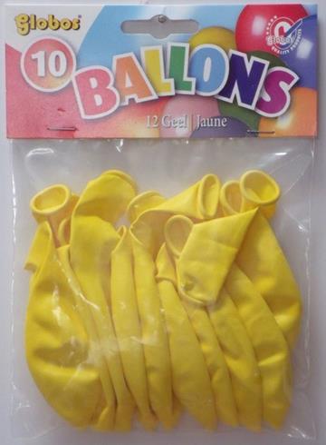 10 Gele ballonnen in zak