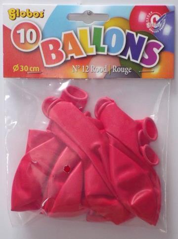 10 Rode ballonnen in zak