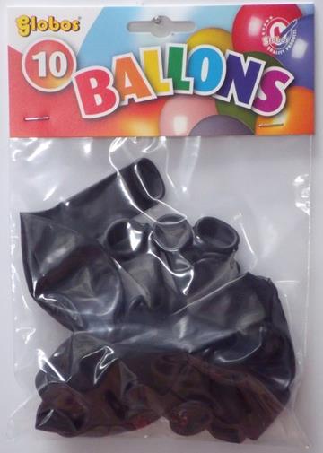 10 Zwarte ballonnen in zak