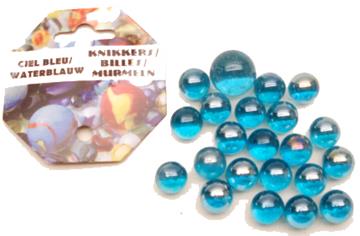 20+1 kristal waterblauw Knikkers (China)