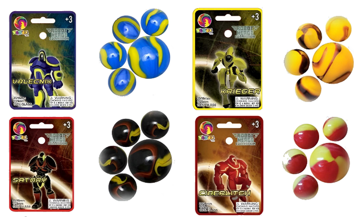 Dsiplay 20+1 knikkermix Robots 4195