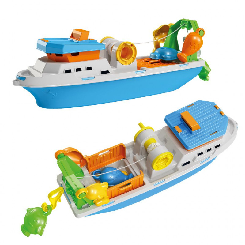 Vissersboot 40 cm met vissen 1189