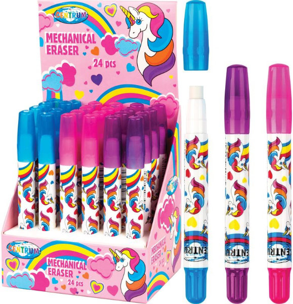 24 Unicorn mechanische gum pennen 80077