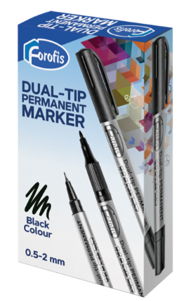 12 2-Zijdige cd markers zwart 91270
