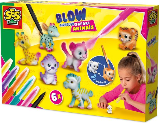 SES blow airbrush pens 6 x safari 14335