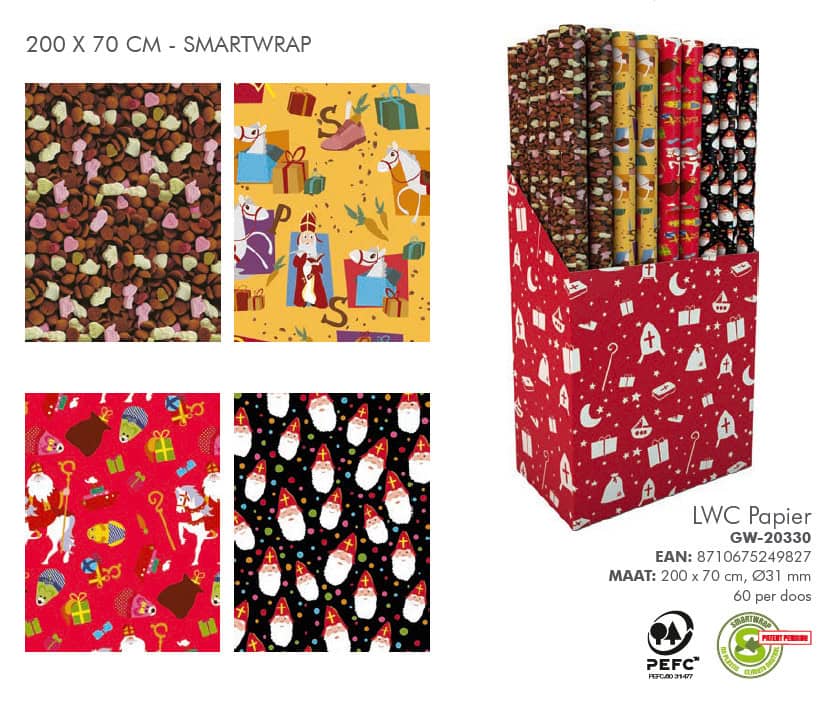 Rol Sint cadeaupapier 200x70cm GW-20330