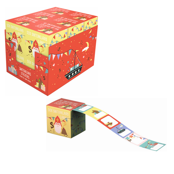 50 kadostickers Sint op rol LB-11154