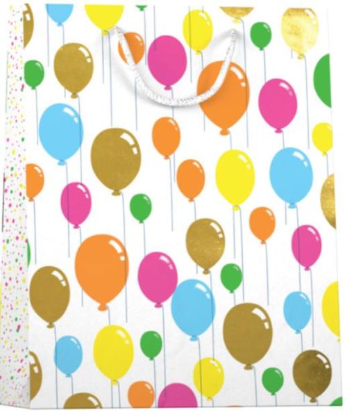 Papieren cadeau tas M Party Neon
