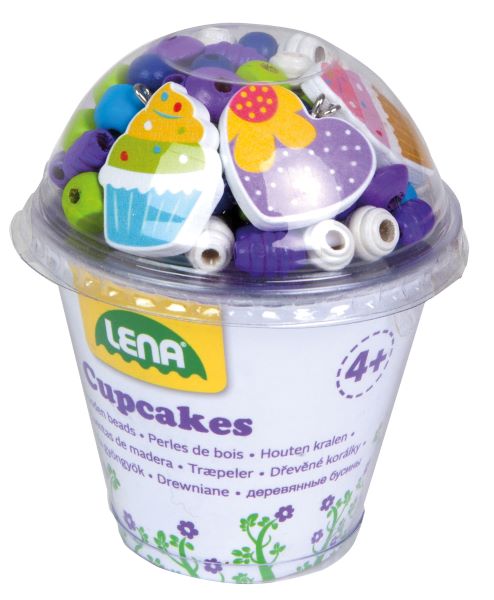 Cupcake gevuld met houten kralen 32001