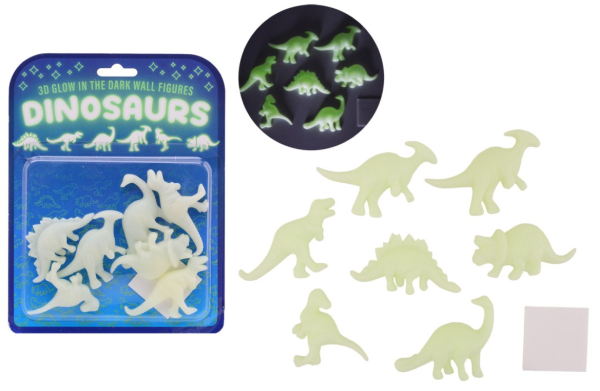 7 glow in the dark 3D muur dino s 24542