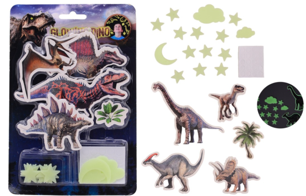 Glow in the dark dino muurstickers 24545