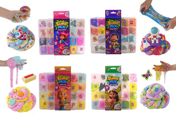 Slime mix en acc. in koffer 4 ass. 24666