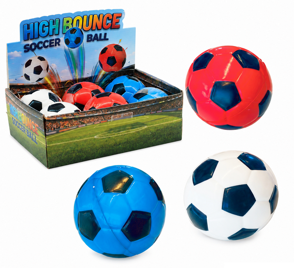 6 PU voetbal 10 cm. in display 24692