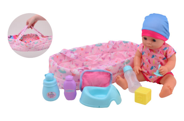 Baby Rose drink en plaspop 35 cm. 27714