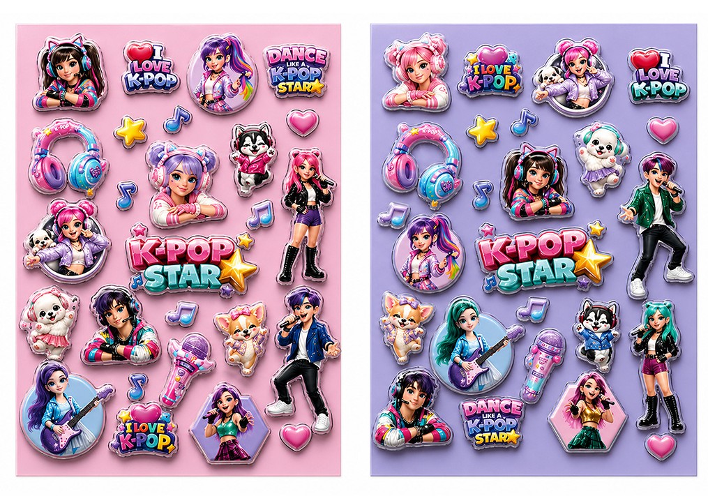 K-pop star 3d stickervellen 27754