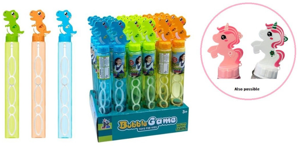 24 Bellenblaas 11 ml Eenhoorn Dino 29713