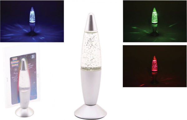 Glitter nachtlamp 20 cm in blister 29611