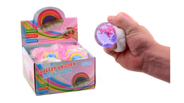 12 Squishy regenboog incl. Unicorn 24369