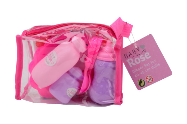 Baby rose verzorgset in tasje 27655
