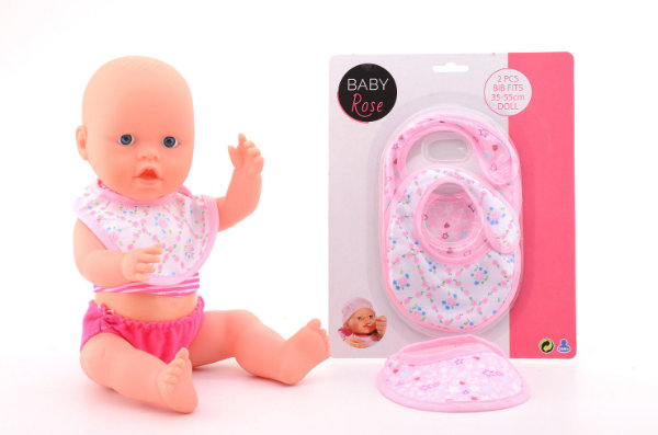 Baby rose 2 slabbetjes op kaart 27592