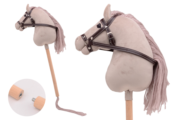 Stokpaard deluxe beige suede 22299