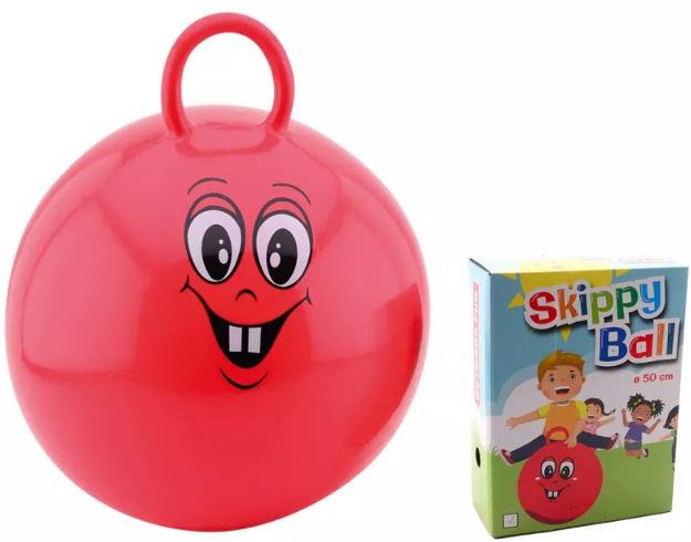 Skippybal 50 cm in doos 2 ass. 29386