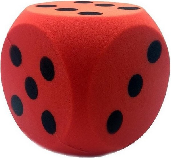 Foam dobbelsteen rood 16cm