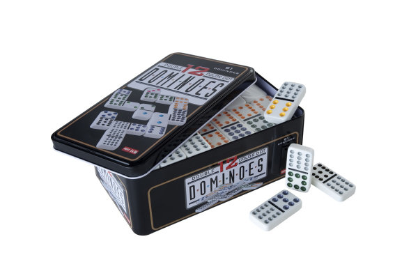 Domino dubbel 12 in blik 250103