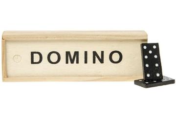 Domino spel in houten kistje 5214