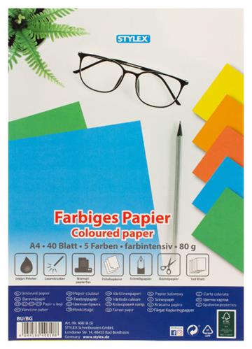 40 vel papier A4 gekleurd 80 gram 40818