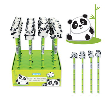 24 potloden met panda gum 42140