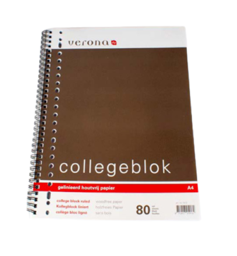 5 college spiraalblok 80 vel A4 verona