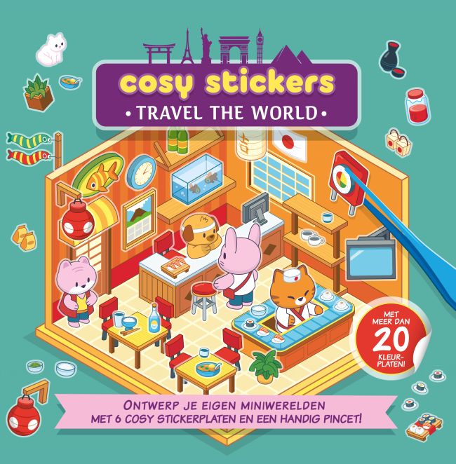 Cozy stickers en colouring world travel