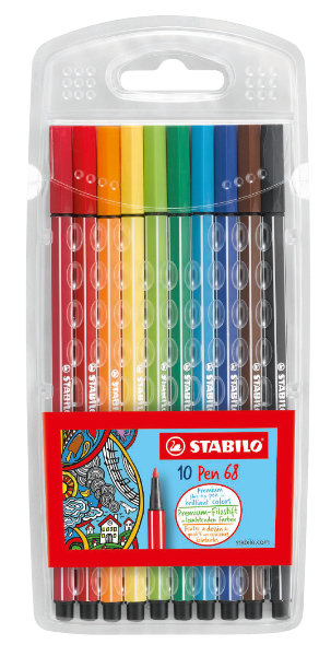 Stabilo 10 pen 68 in etui ass. 6810