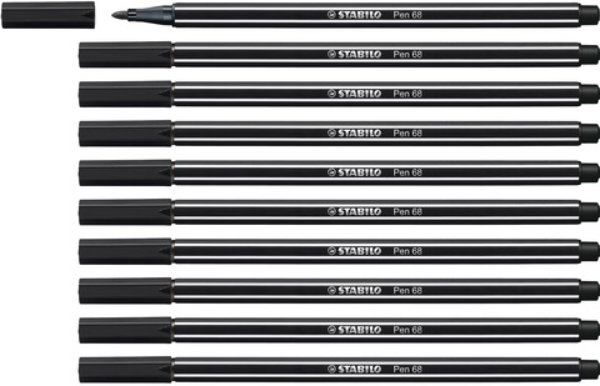 Stabilo 10 pen 68 zwart 68/46