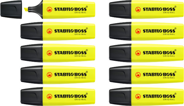10 Stabilo accentueer stiften Geel 70/24