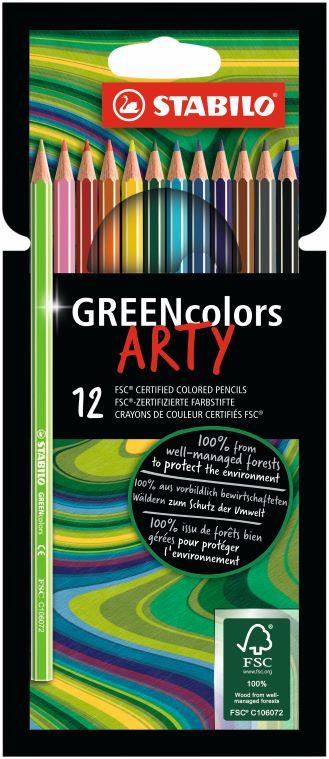 12 Stabilo ARTY greencolors kleurpotlood