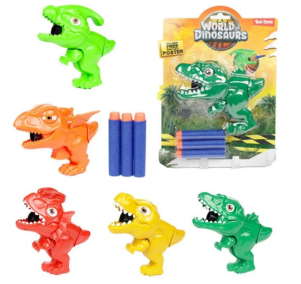Mini dino pistool met 3 pijlen 39944Z