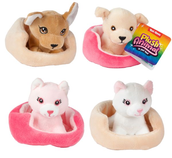 16 pluchen honden/katten 75158Z