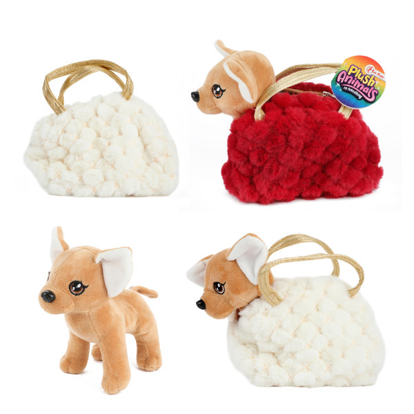 Pluchen hond chihuahua in handtas 75261Z
