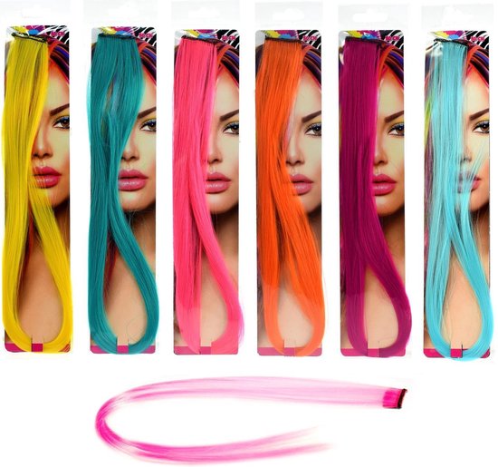 Fluor haarstuk 50 cm 6 ass.39800Z