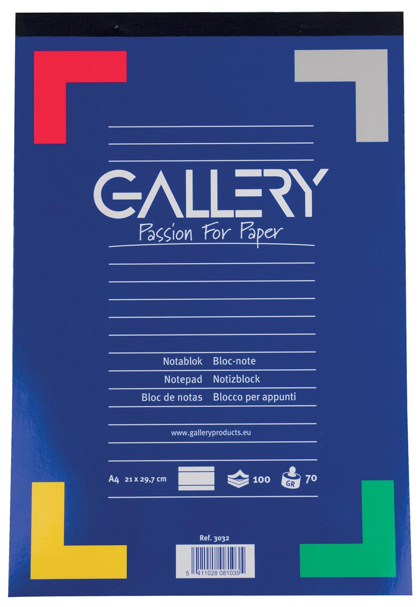 5 Schrijfblokken Gallery A4 100 vel