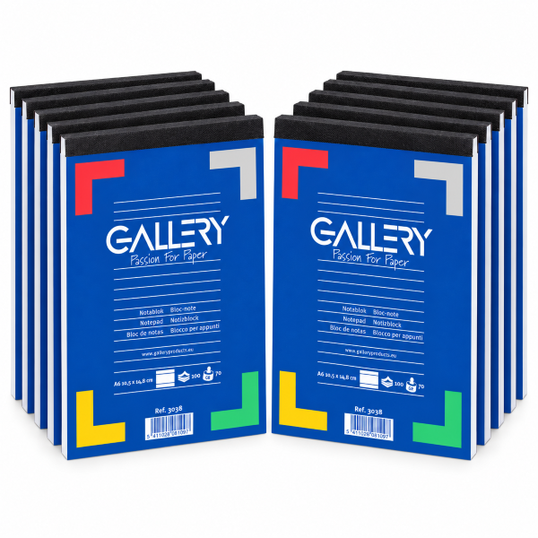10 Notitieblokken Gallery A6 100 vel