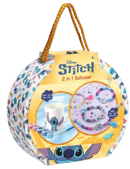 Stitch 2 in 1 koffer beker en armbanden