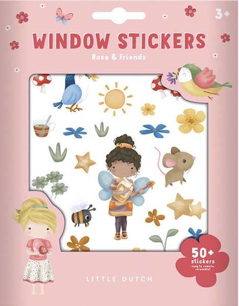 Little dutch raamstickers rosa en friend