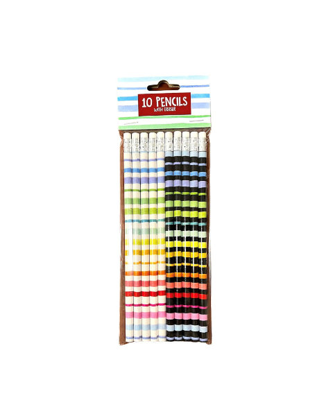 Rainbow 10 potloden met gum BTS029