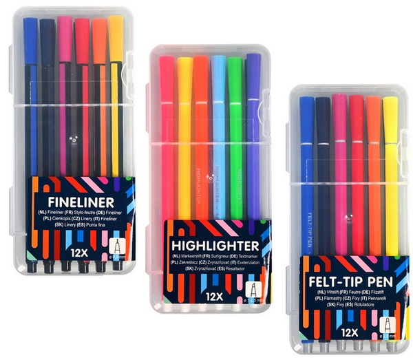 Set Fineliner, highlighter pennen ST896
