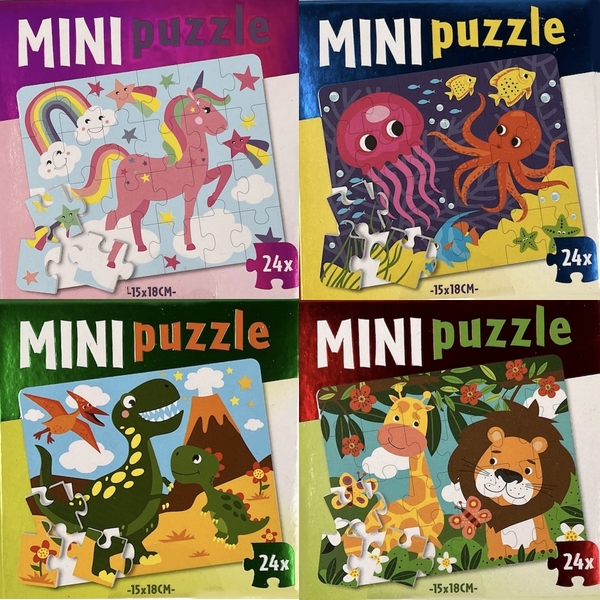 24 Mini-puzzels in display 4 ass