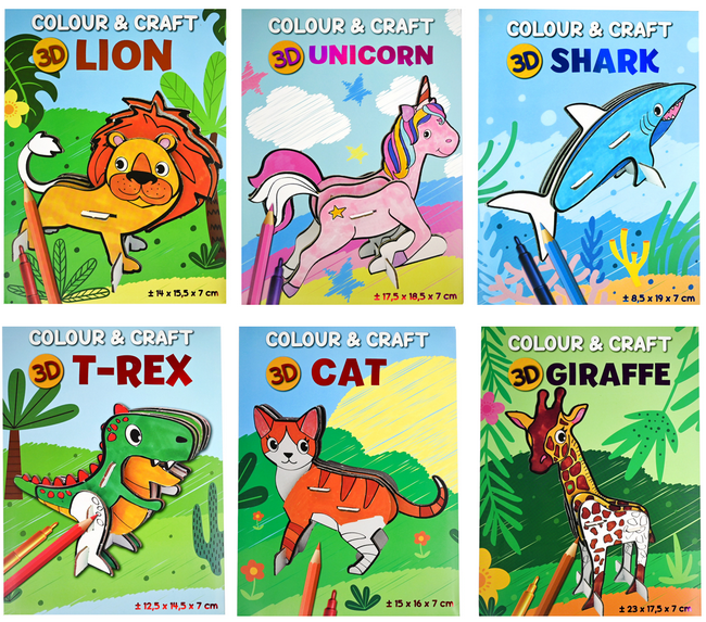 Kleur en maak je eigen dier 6 ass. KN628