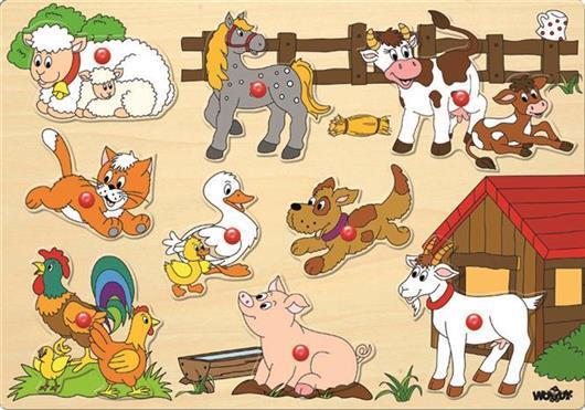 Woody inzet puzzel boerderijdieren 91905
